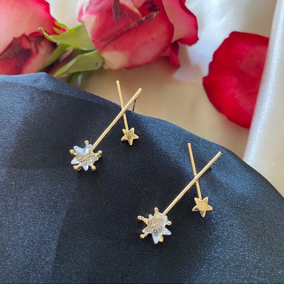 💙Sterling Silver Post Glass Cross Earrings - Picture 2 of 12